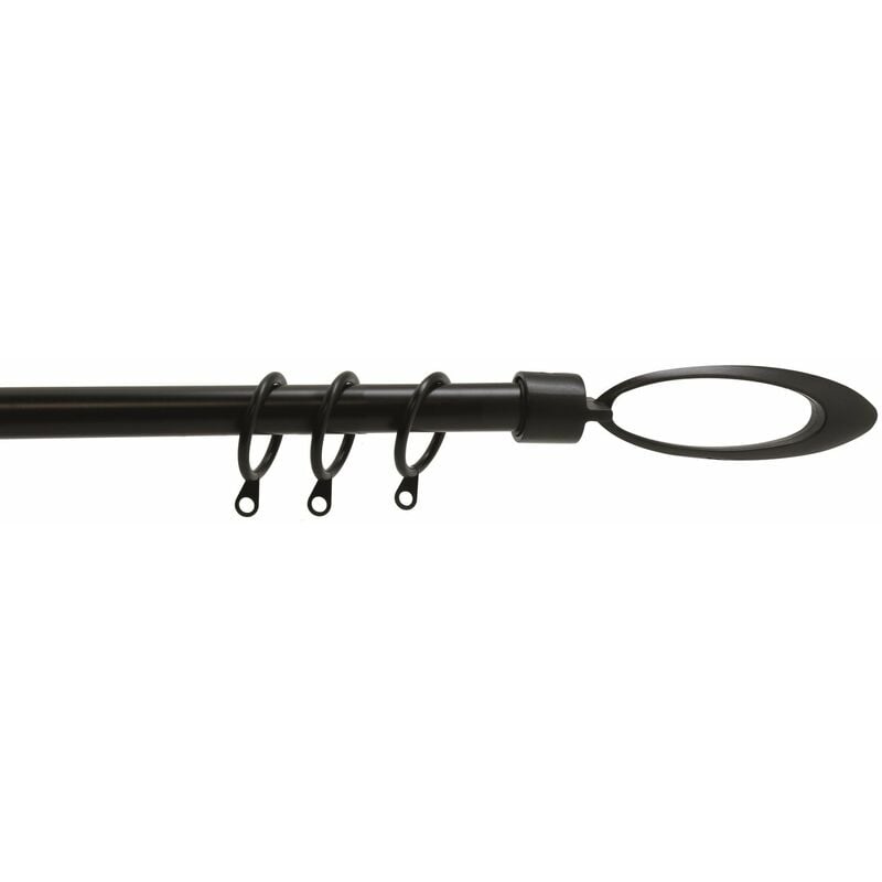 foto del prodotto scorritenda estensibile in acciaio ellisse brixo da 71 a 122 cm. black