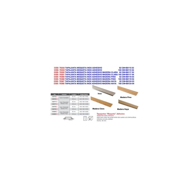 foto del prodotto scossalina adesiva per moquette in acciaio inox brinox 82 cmb8115 03
