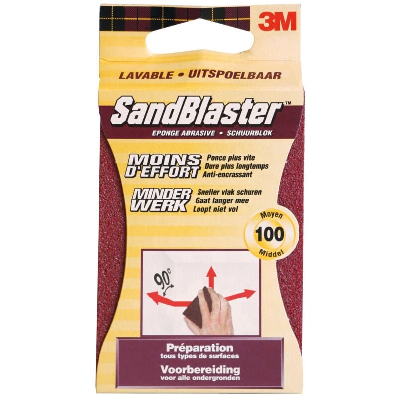 foto del prodotto scotch 3m sandblaster spugna abrasiva 100, 9,5 x 6,5 x 2,5 cm
