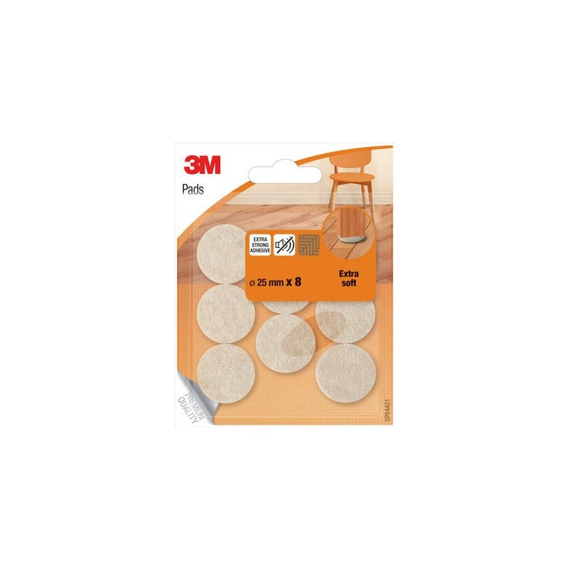foto del prodotto scotch blister 8 feltri adesivi extra morbidi diametro 25 mm beige sp84a21 7100309845