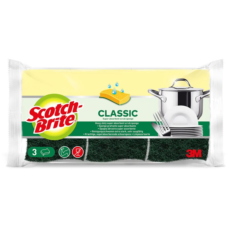 foto del prodotto scotch brite spugna abrasiva antigraffio, in cellulosa