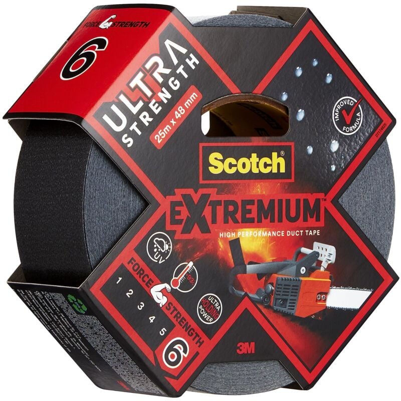 foto del prodotto scotch extremium ultra nastro adesivo, 25 m x 48 mm, adesione istantanea ultra resistente per riparazioni estreme, facilmente strappabile a mano