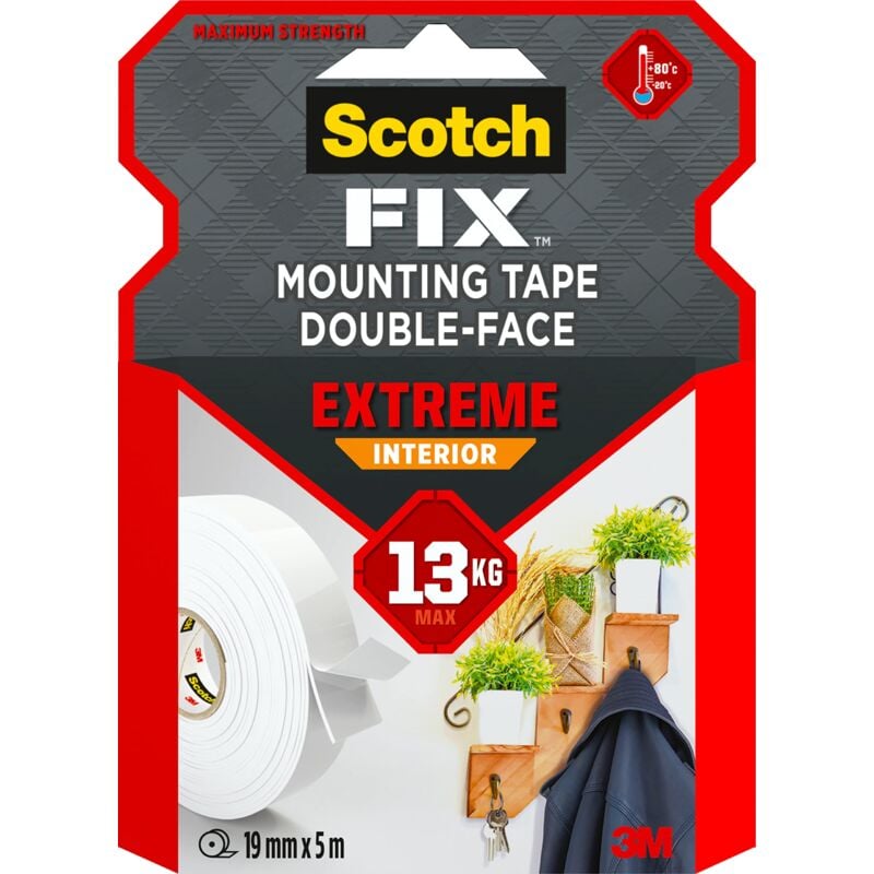 foto del prodotto scotch fix extreme nastro per montaggio da interni , 19 mm x 5 m, 1 rotolo confezione