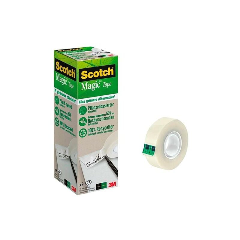 foto del prodotto scotch nastro ecologico magico invisibile 19x33 confezione 9 rotoli .