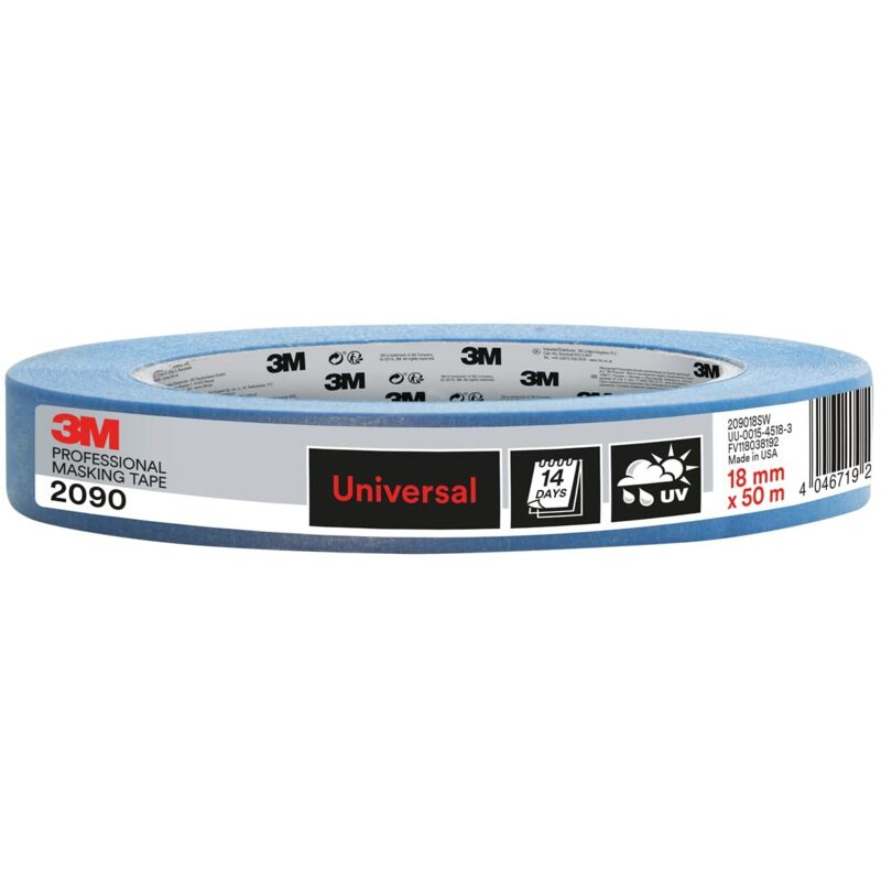 foto del prodotto scotchblue 63842 209018sw nastri di mascheratura 3m lunga durata no a 14 gg universal 18 mm x 50 m, blu, 18mm