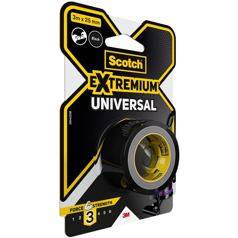 foto del prodotto scotchblue scotch nastro adesivo universale extremium nero, 3 m x 25 mm
