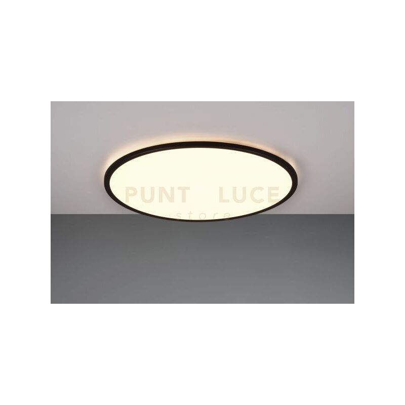 foto del prodotto scott plafoniera led 30w 3600lm, 3000 6500k bordo nero anche retro illuminata con telecomando multifunzione d. 50cm dimmerabile