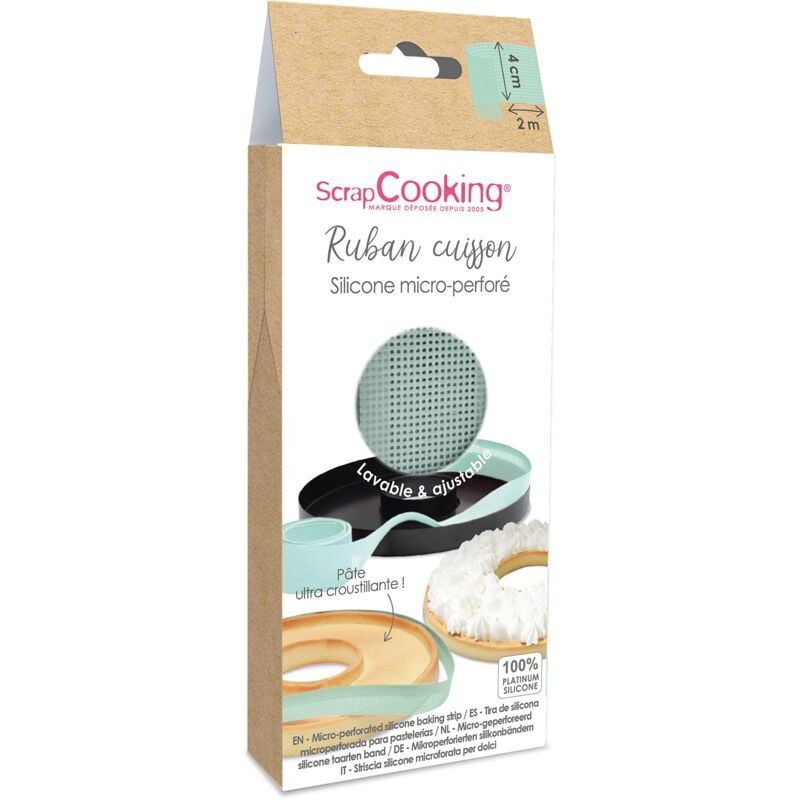 foto del prodotto scrapcooking scrap cooking nastro in silicone micro forato cottura h 4 cm x 200 cm, verde acqua