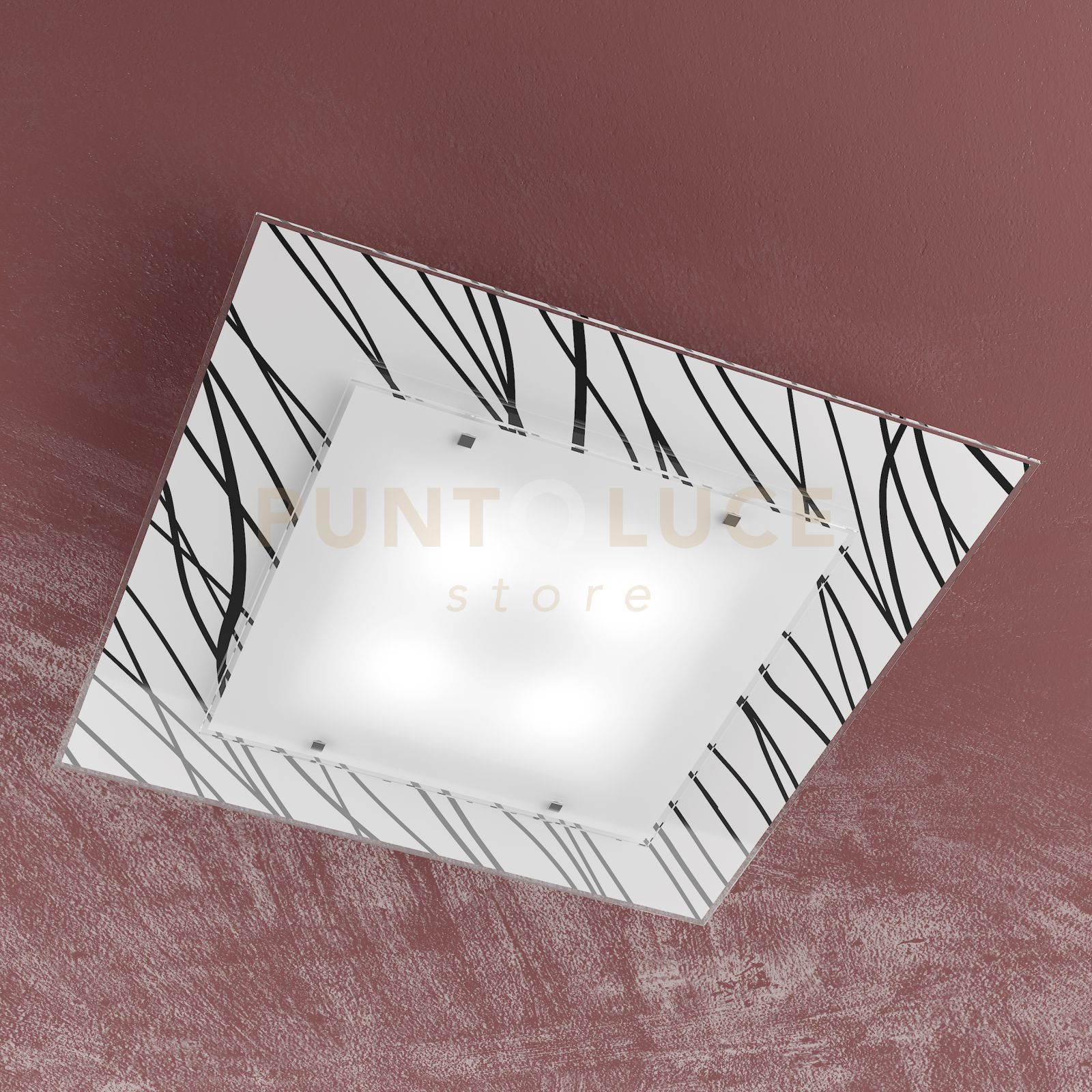 foto del prodotto scraps plafoniera 60x60 cm. 4 luci 1124 60