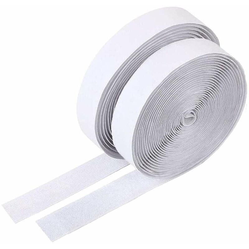 foto del prodotto scratch autoadesivo da 10 m, scratch autoadesivo biadesivo, nastro con gancio e anello, cuscinetto autoadesivo largo 20 mm e nastro con gancio