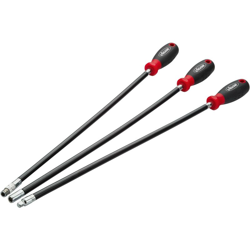 foto del prodotto screwdriver set extra long flexible v5485n attacco esagonale, massiccio, 1 4 di pollice 6,3 mm , attacco quadro, cavo, 1 4 di pollice 6,3