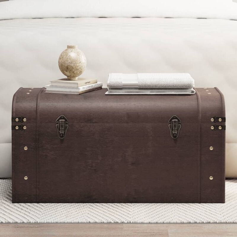 foto del prodotto scrigno tesoro chiusure marrone scuro 79,5x39,5x39,5 compensato - vidaxl