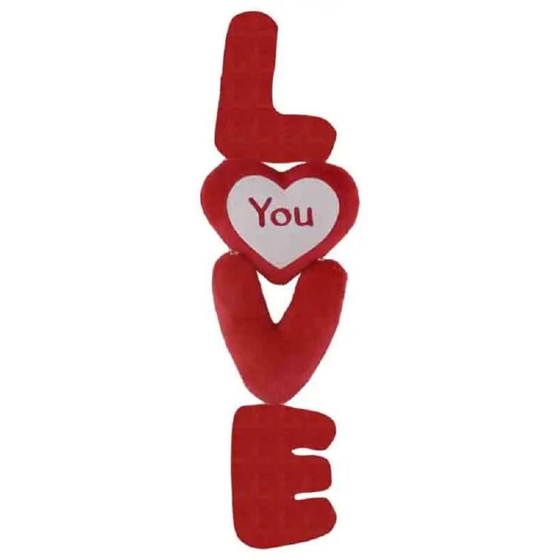foto del prodotto scritta in peluche love rosso cuore you 35 cm regalo per san valentino 93680 - - trade shop traesio