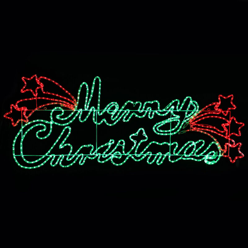 foto del prodotto scritta luminosa merry christmas 160x63cm multicolore 684 led ip44 uso esterno