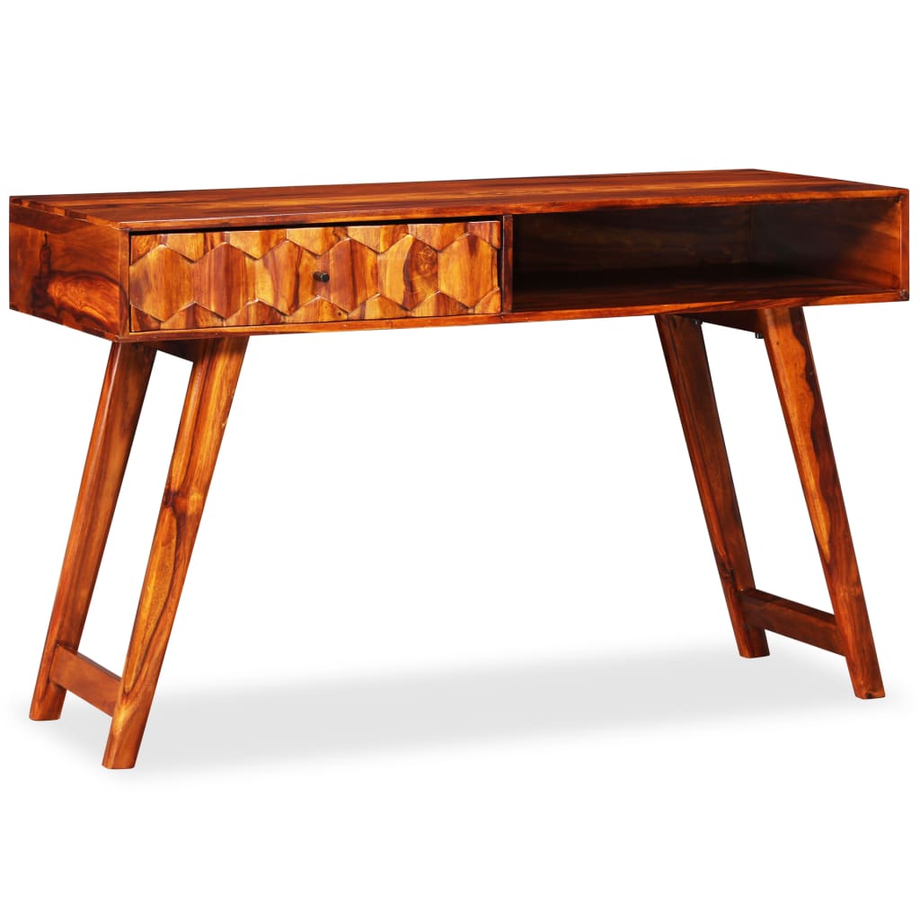 foto del prodotto scrittoio in legno massello di sheesham 118x50x76 cm cod mxl 69536