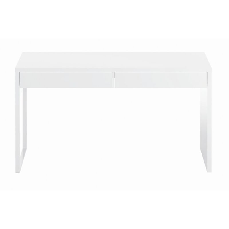 foto del prodotto scrivania 138x50 cm bianco opaco con due cassetti talsi
