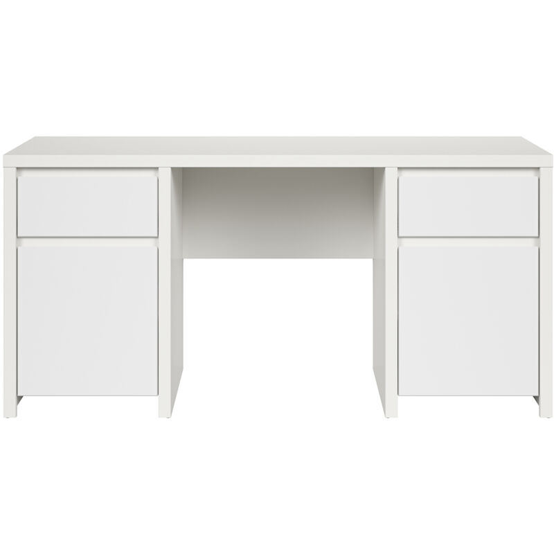 foto del prodotto scrivania 2 ante 2 cassetti soren bianco opaco 77cm