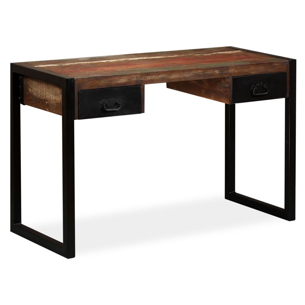 foto del prodotto scrivania a 2 cassetti legno massello di recupero 120x50x76 cmcod mxl 97041