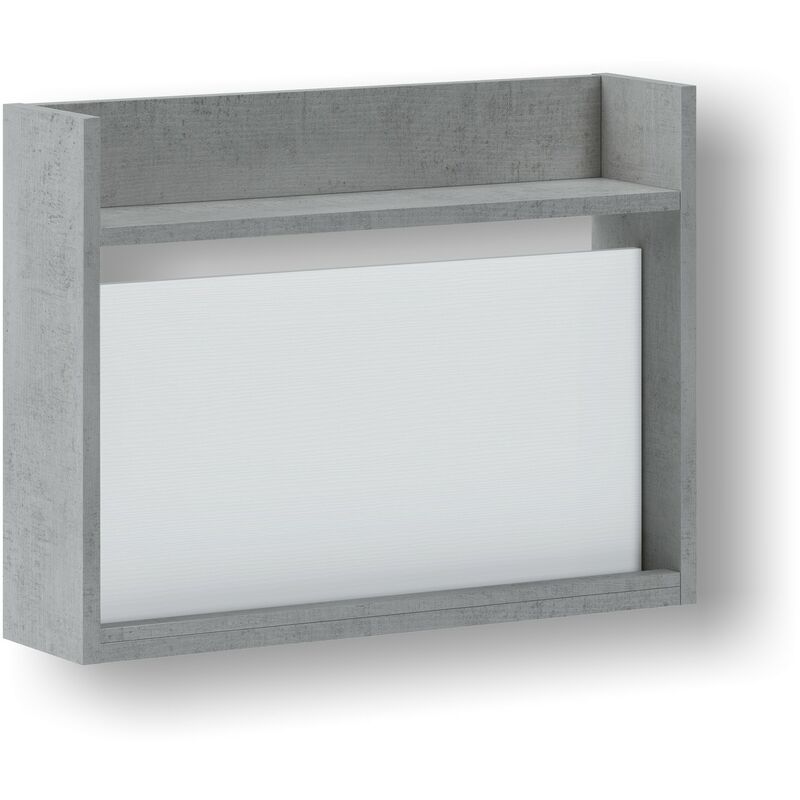 foto del prodotto scrivania a scomparsa effetto legno cemento cm. h.60xl.80xp.19,6