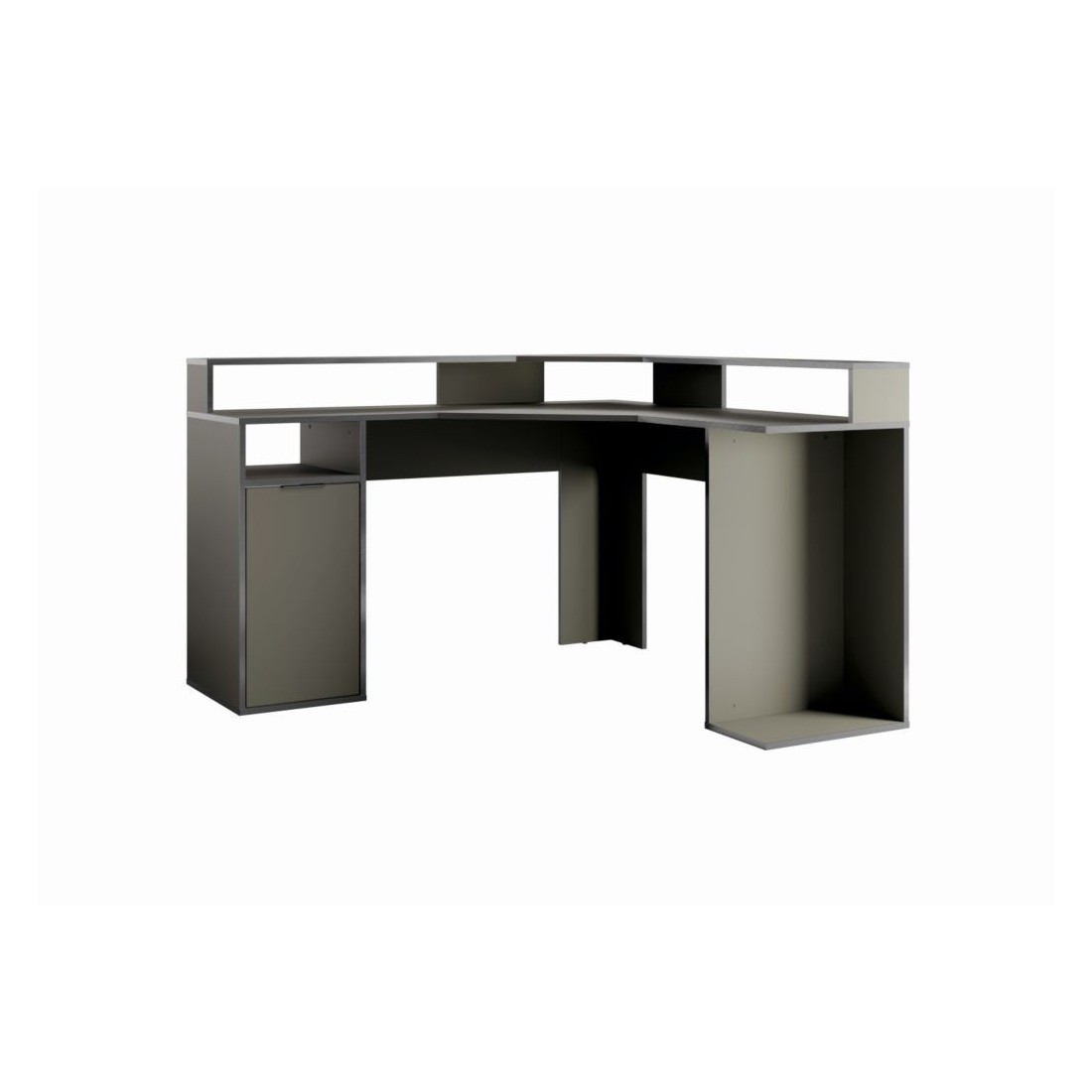 foto del prodotto scrivania ad angolo 1 porta graphix - 139 cm - grigio grafite - collezione graphix