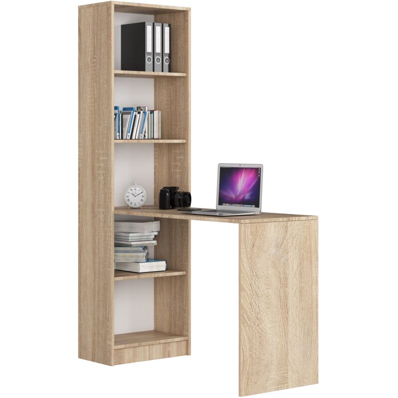 foto del prodotto scrivania akord smart con libreria sonoma quercia 125 cm 125x50x180 cm