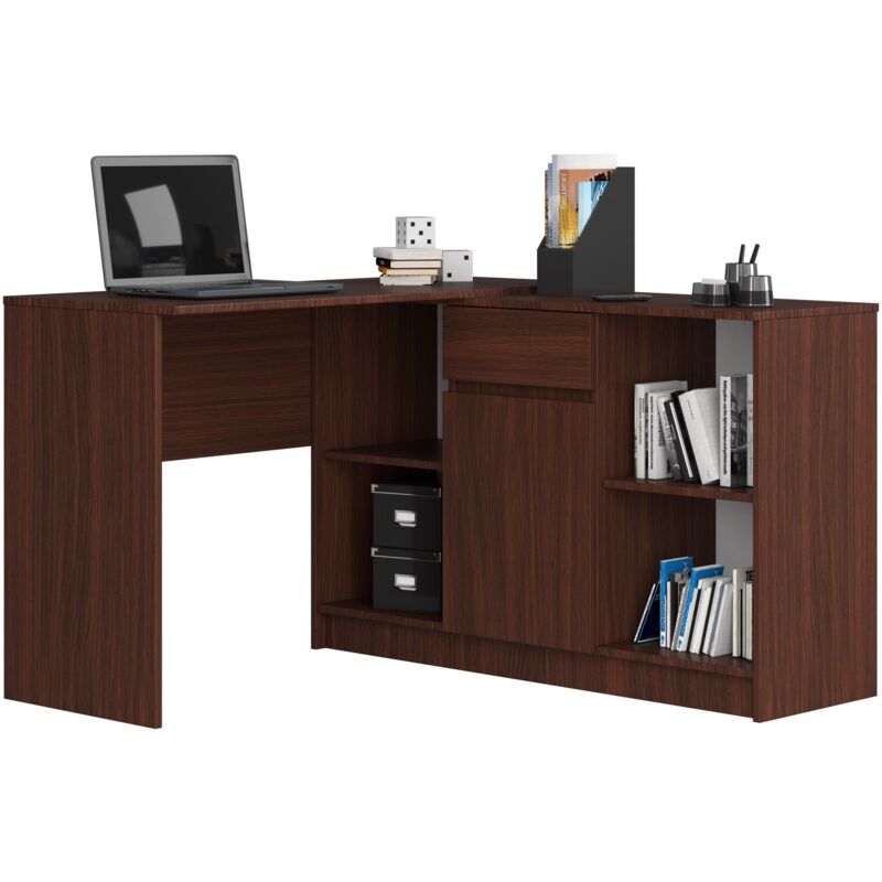 foto del prodotto scrivania angolare akord b17 weng 120 cm 1 anta 1 cassetto 120x126x79 cm