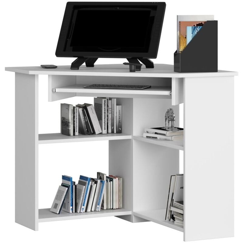 foto del prodotto scrivania angolare akord ted bianco 80 cm 80x80x74 cm
