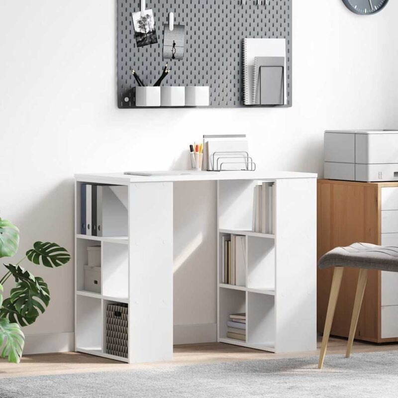 foto del prodotto scrivania angolare bianca bianca mdf media storage vidaxl
