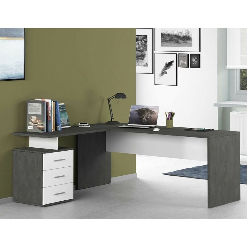 foto del prodotto scrivania angolare design moderno grigio report new selina