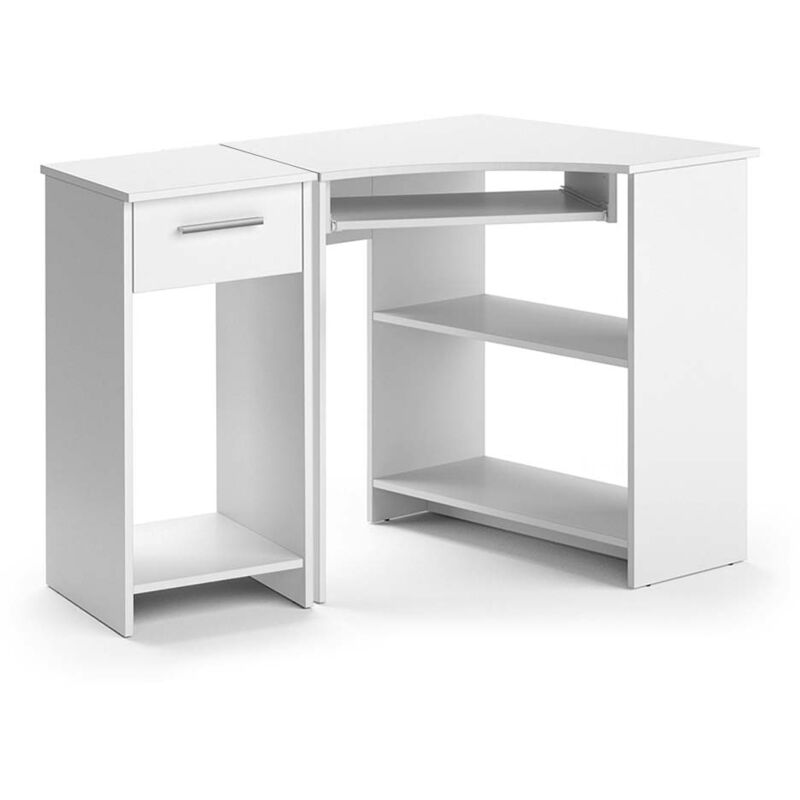 foto del prodotto scrivania angolare odin, bianco, 83 x 76 cm set con armadio pc, vicco