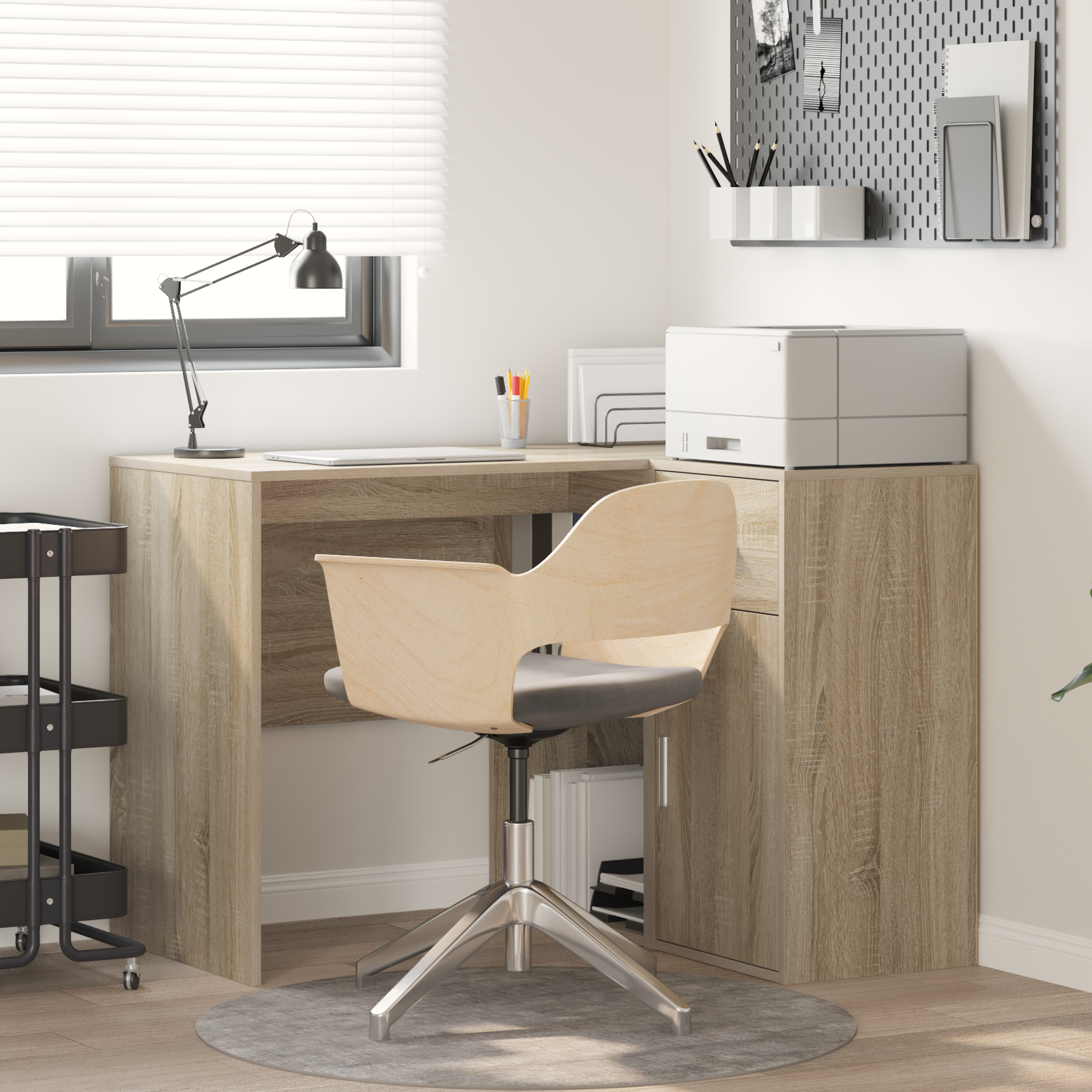 foto del prodotto scrivania angolare rovere di sonoma 102x88x75 cm legno ingegnerizzato