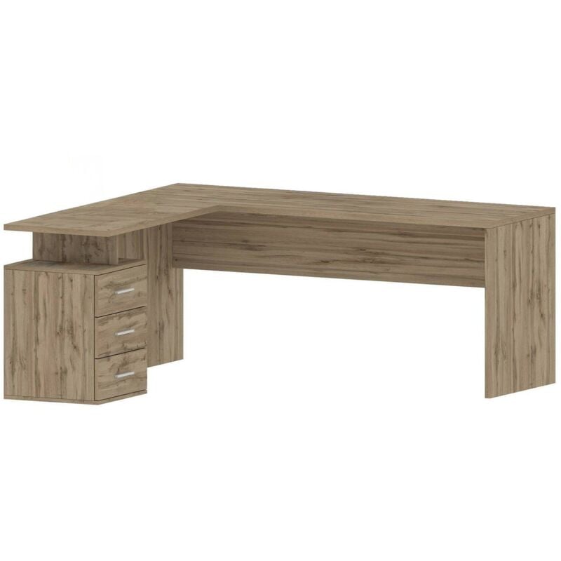 foto del prodotto scrivania ascuby, scrittoio angolare porta pc, tavolo multiuso per ufficio, scrivania salvaspazio multiposizione, 100 made in italy, cm 180x60h75,