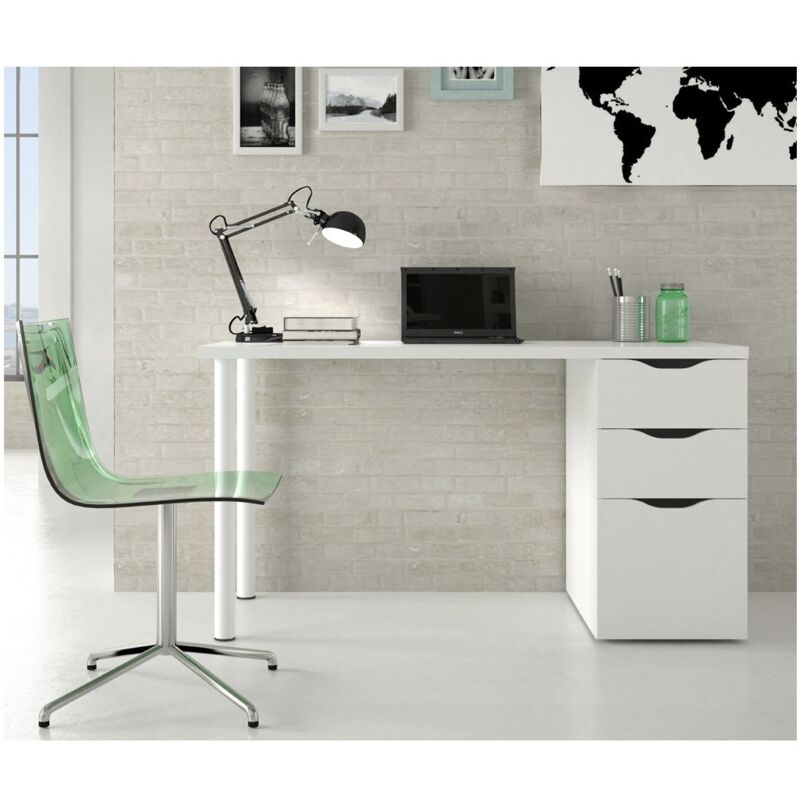 foto del prodotto scrivania athena 3 cassetti 138x60x74h cm bianco