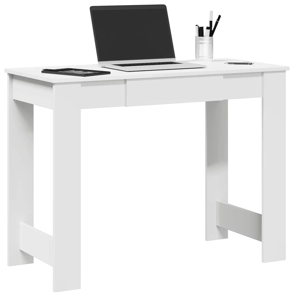 foto del prodotto scrivania bianca 100x45x75 cm in legno multistrato