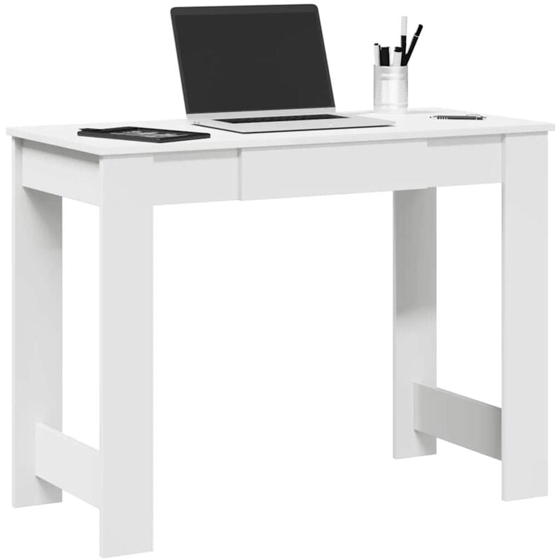 foto del prodotto scrivania bianca 100x45x75 cm in legno multistrato vidaxl