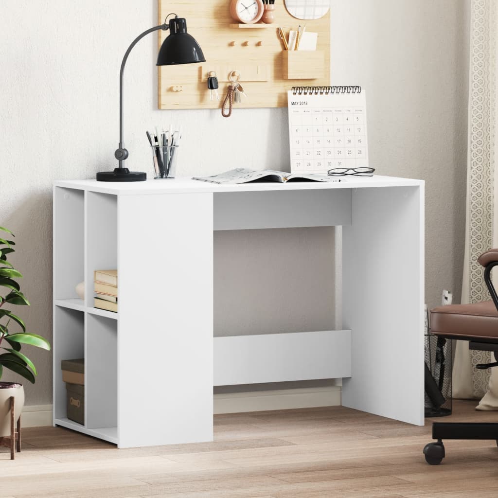 foto del prodotto scrivania bianca 102x50x75 cm in legno multistrato