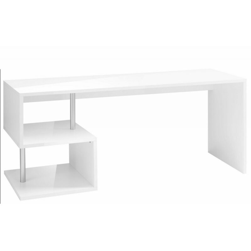foto del prodotto scrivania bianco porta documenti con ripiani 180 ufficio libreria camera