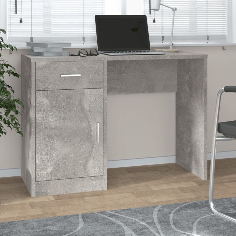 foto del prodotto scrivania cassetto grigio cemento 100x40x73cm legno multistrato vidaxl