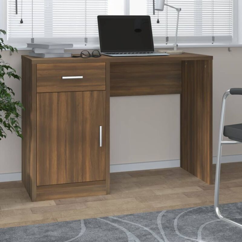 foto del prodotto scrivania cassetto rovere marrone 100x40x73cm legno multistrato vidaxl