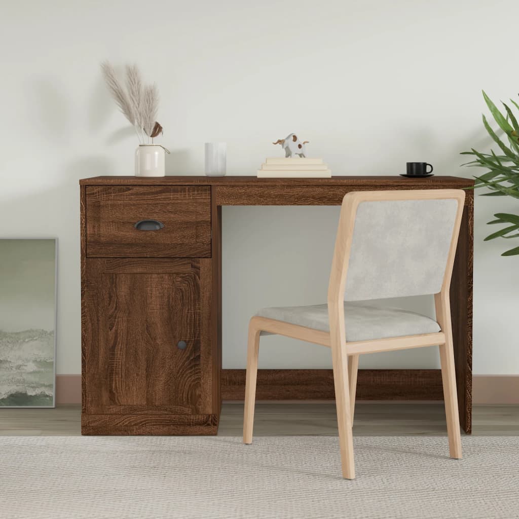 foto del prodotto scrivania cassetto rovere marrone 115x50x75cm legno multistratocod mxl 79354