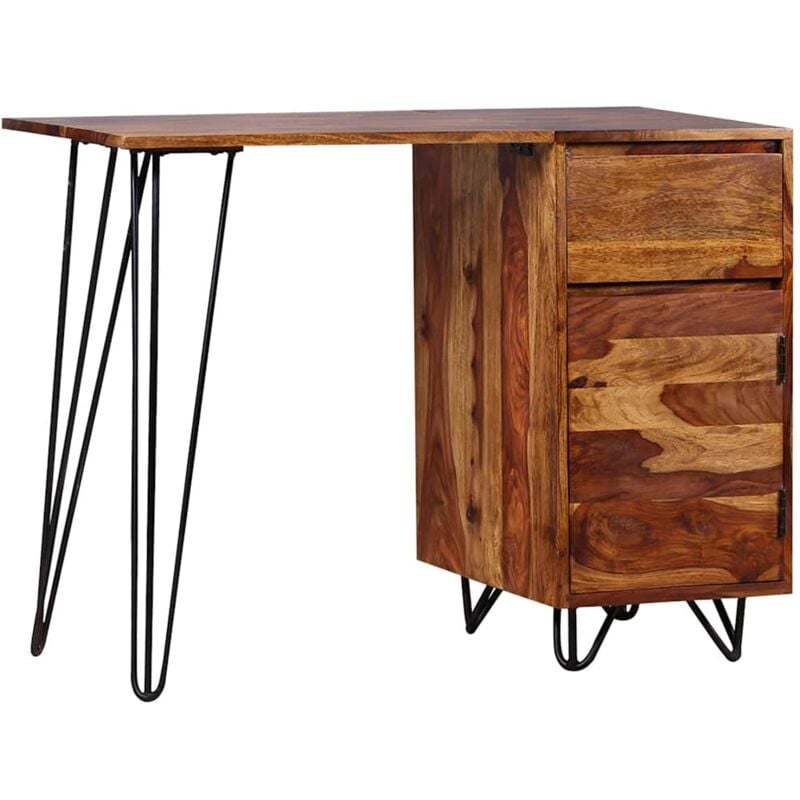 foto del prodotto scrivania con 1 cassetto 1 armadietto legno massello acacia vidaxl 913705