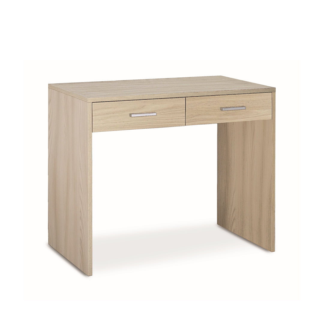 foto del prodotto scrivania con 2 cassetti 91x55x76h cm dal design moderno in kit di montaggio colore olmo chiaro