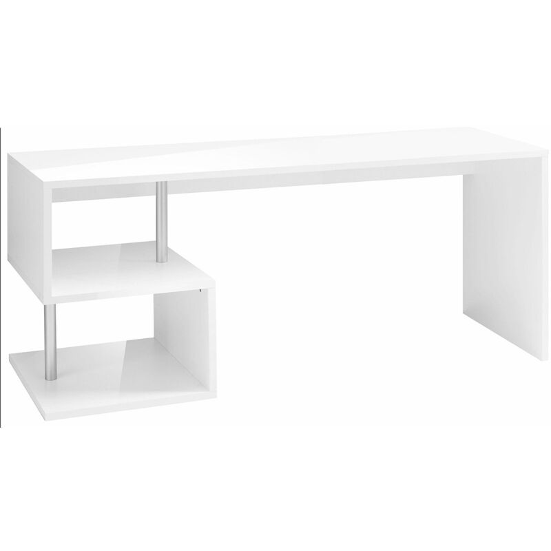 foto del prodotto scrivania con 2 ripiani 180x60x77,5 cm esse bianco lucido