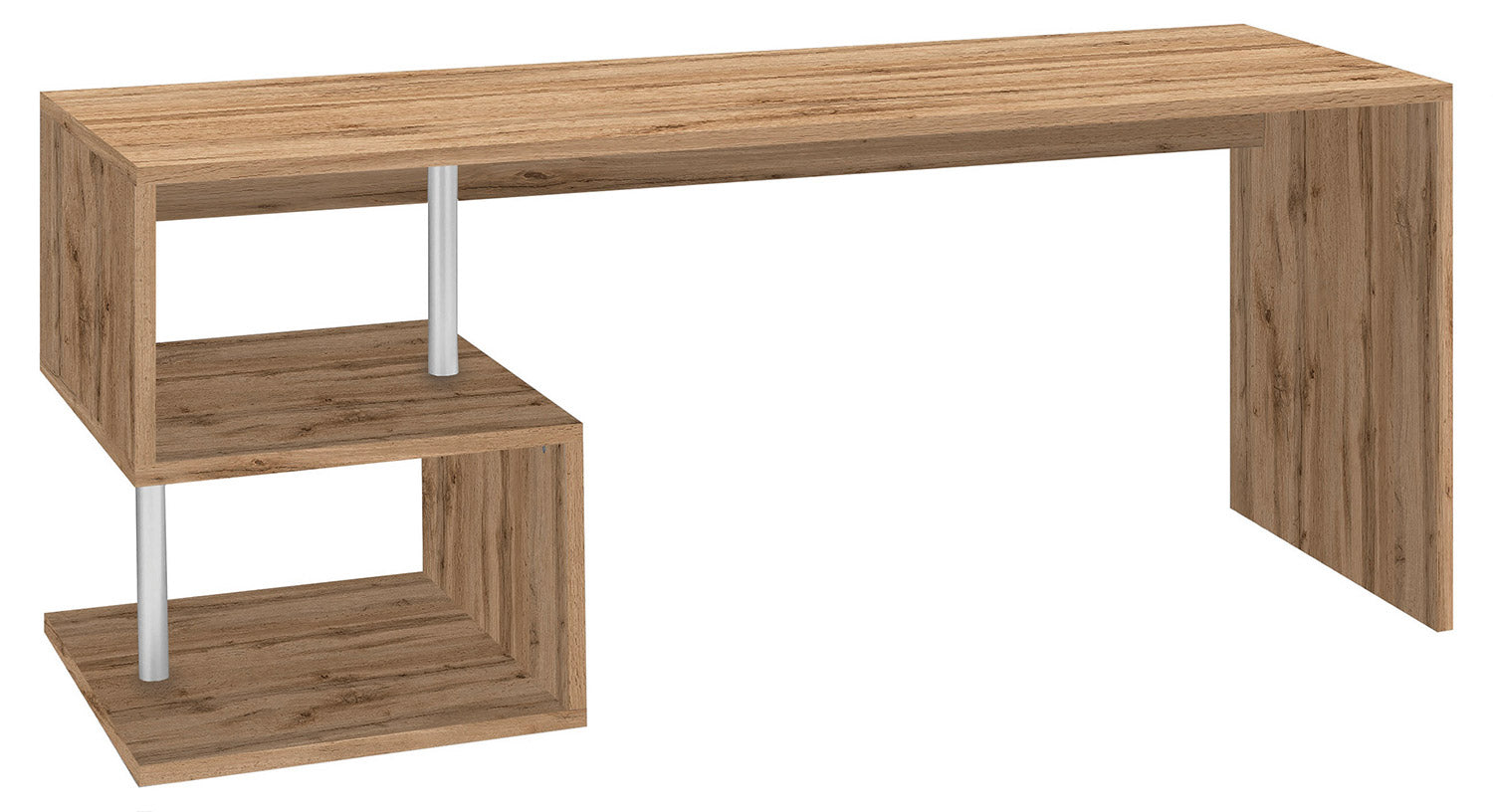 foto del prodotto scrivania con 2 ripiani 180x60x77,5 cm esse quercia wotan