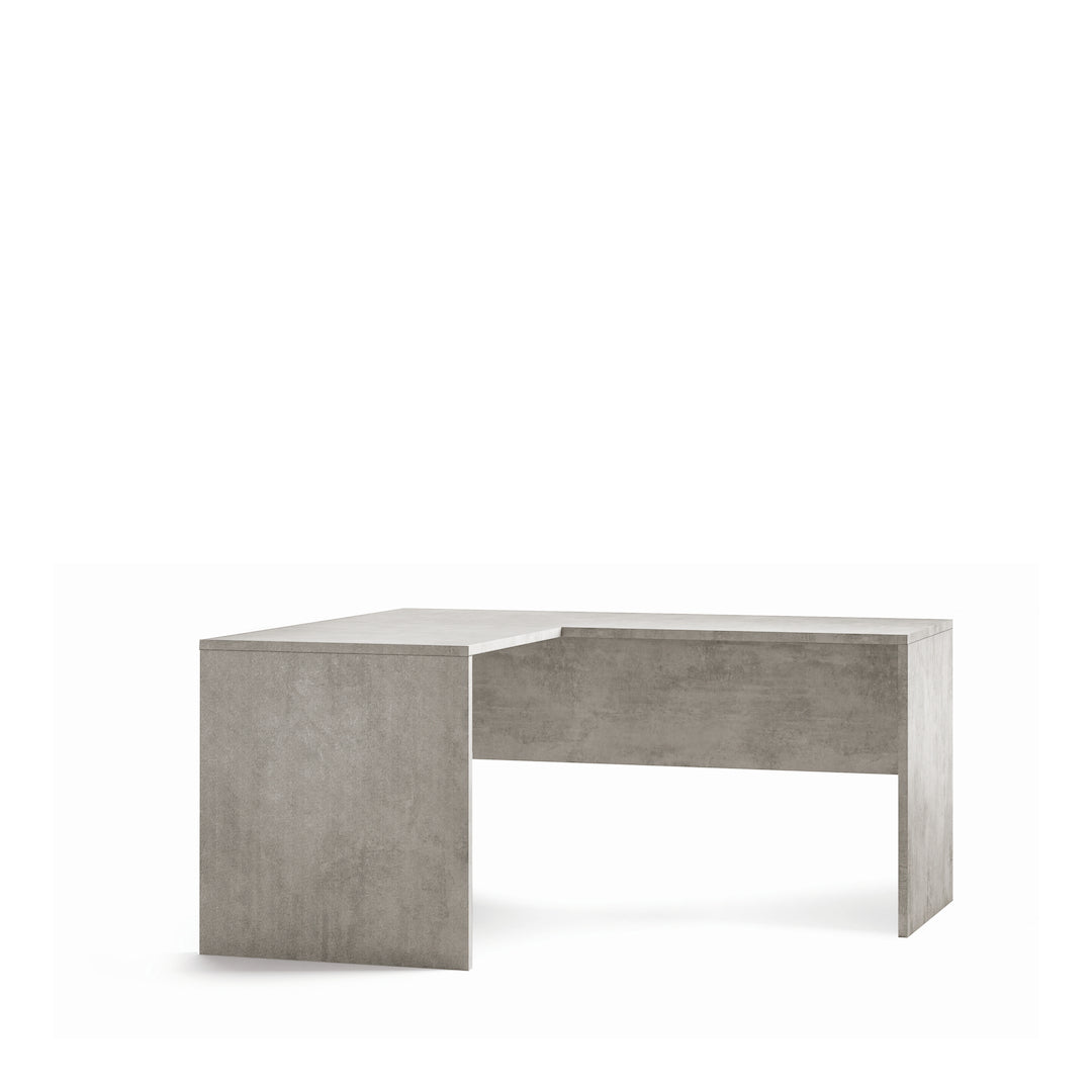 foto del prodotto scrivania con angolo sinistro 160x150x76h cm dal design moderno in kit di montaggio colore cemento