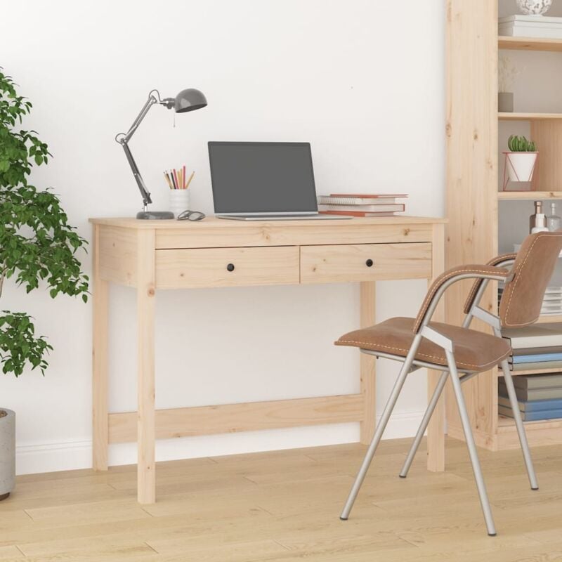 foto del prodotto scrivania con cassetti 100x50x78 cm in legno massello di pino vidaxl 376136