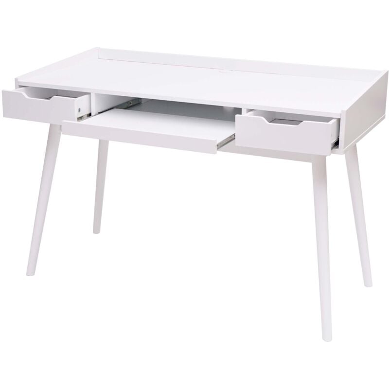foto del prodotto scrivania con cassetti portaoggetti e vano mdf 120x55 cm bianco 040001405