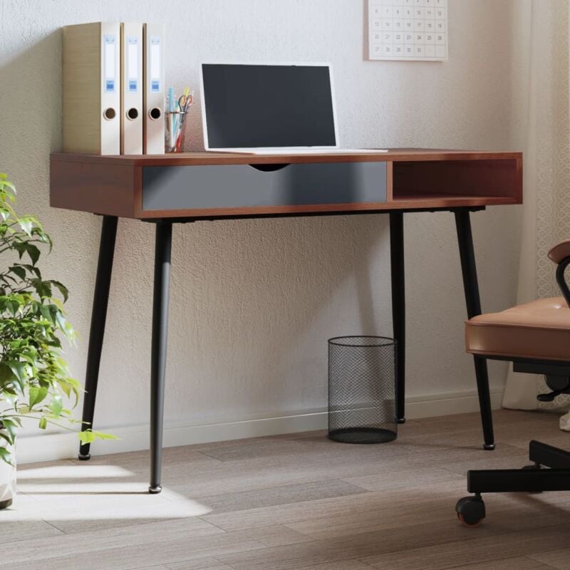 foto del prodotto scrivania con cassetto marrone 110x50x75 cm legno multistrato - vidaxl