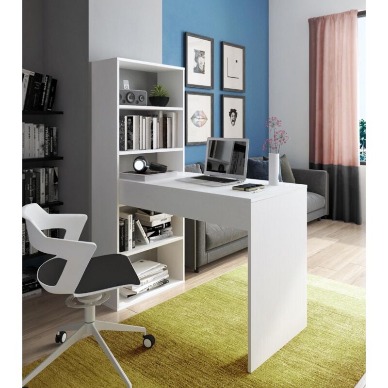 foto del prodotto scrivania con libreria mod. artis cm 106x53.5 h. 142 bianco frassinato