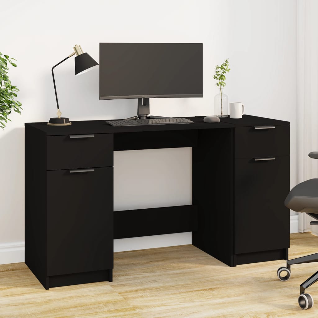foto del prodotto scrivania con mobile laterale nero in legno multistratocod mxl 77520